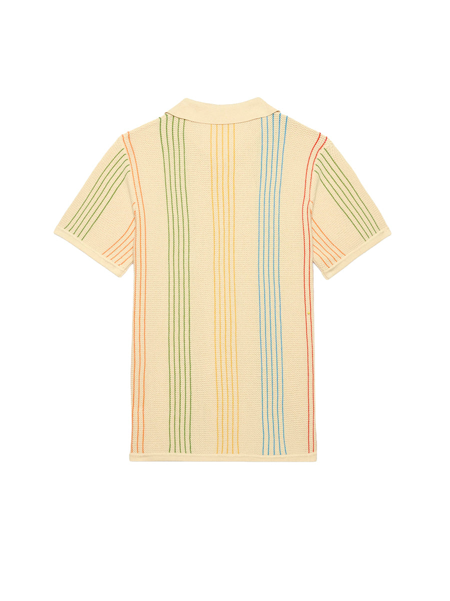 Sliced Knit Shirt - Beige