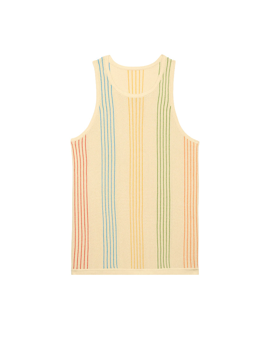 Sliced Knit Tank - Beige