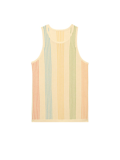 Sliced Knit Tank - Beige