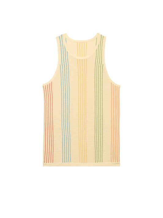 Sliced Knit Tank - Beige