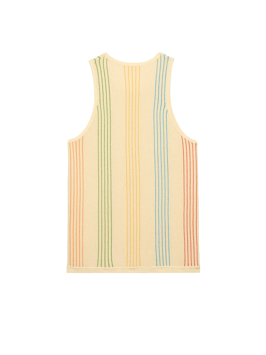 Sliced Knit Tank - Beige