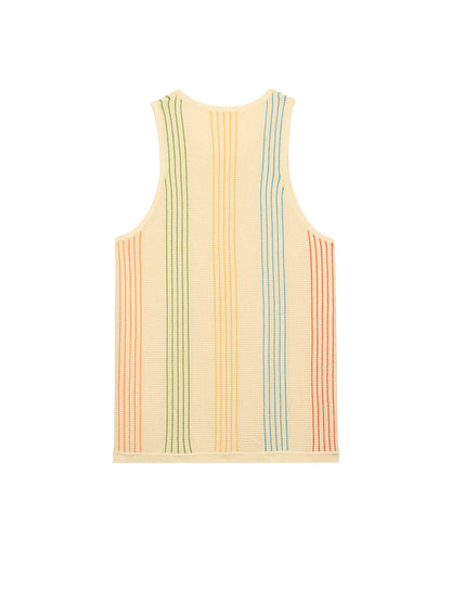 Sliced Knit Tank - Beige