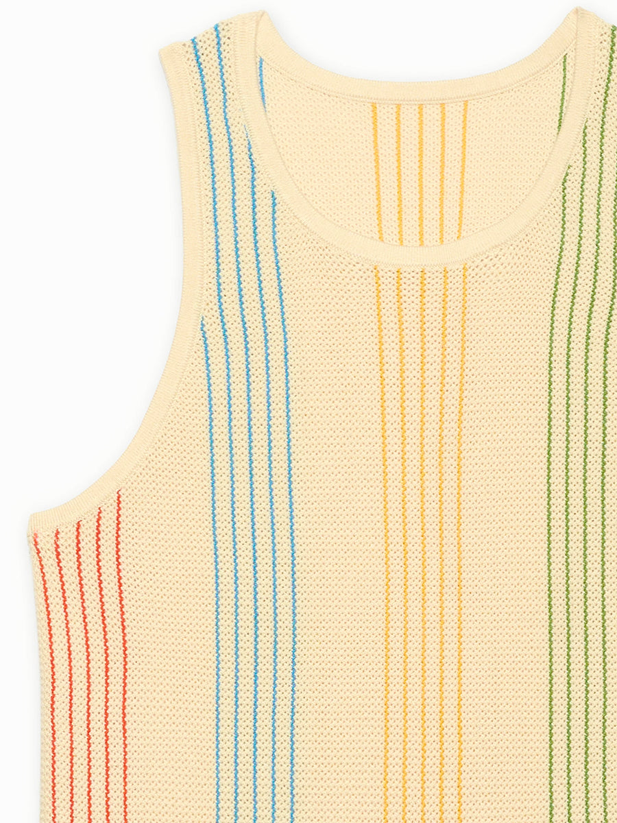 Sliced Knit Tank - Beige