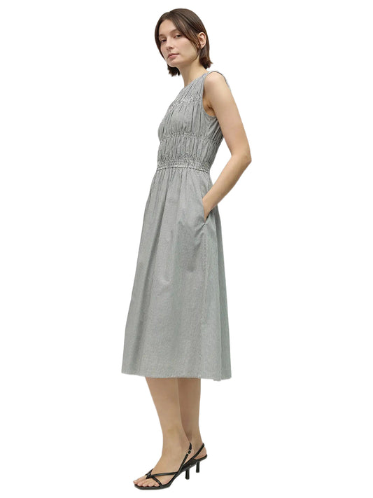The Penny Smocked Dress - Black & White Stripe
