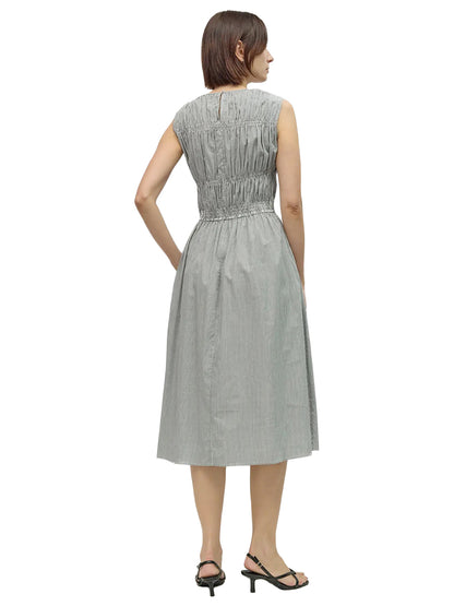 The Penny Smocked Dress - Black & White Stripe