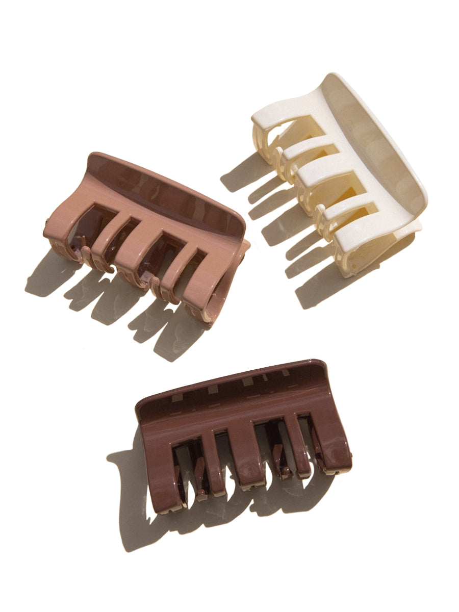 Coco Hair Claw Set  - Chocolate Tones