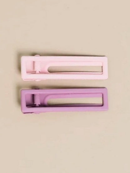 Lulu Hairclip Set - Mauve & Pink