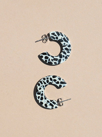 Ray Hoop Earrings - Dalmatian