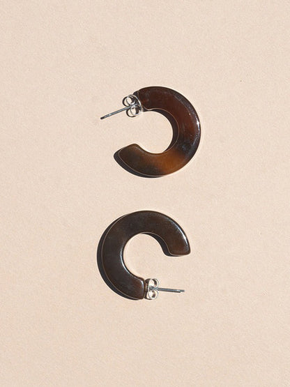 Ray Hoop Earrings - Espresso