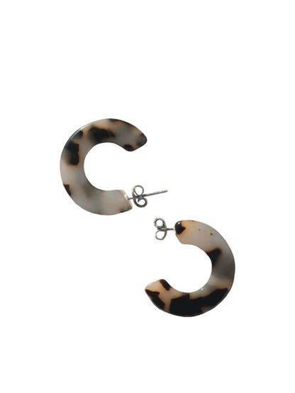 Ray Hoop Earrings - Ivory