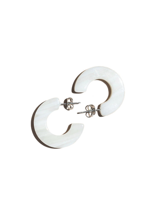 Ray Hoop Earrings - Shell