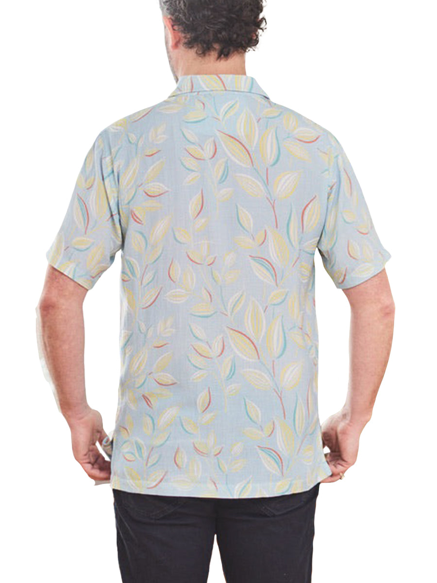 Leaves in the Mist Short Sleeve Shirt - Light Blue