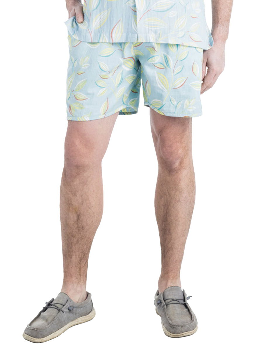 Leaves in the Mist Shorts - Light Blue