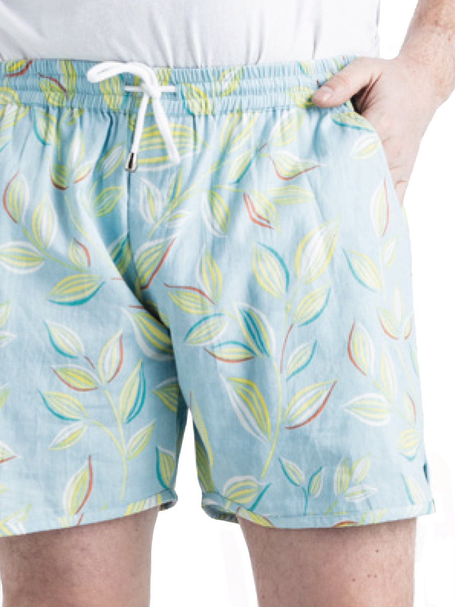 Leaves in the Mist Shorts - Light Blue