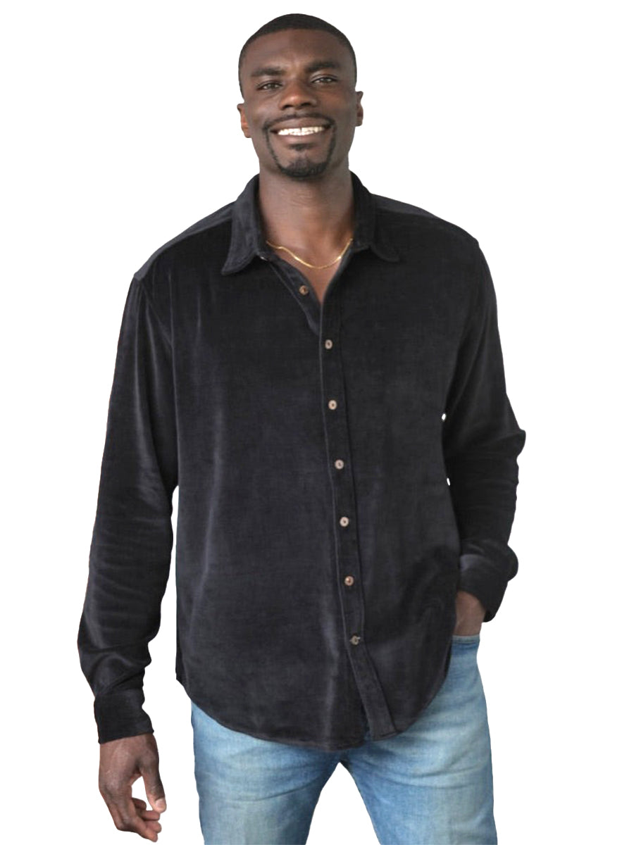 Midnight Velvet Shirt - Black