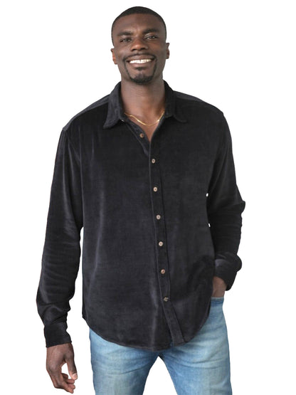 Midnight Velvet Shirt - Black