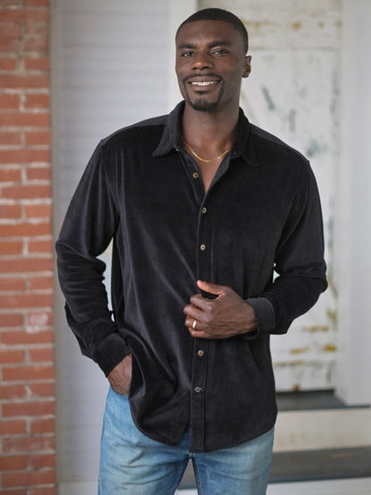 Midnight Velvet Shirt - Black