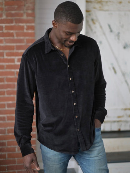 Midnight Velvet Shirt - Black