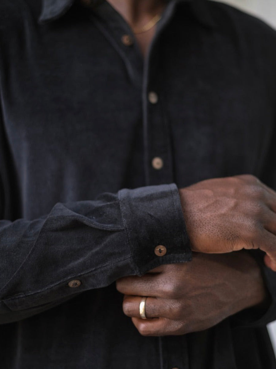 Midnight Velvet Shirt - Black