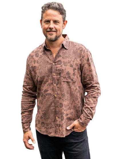 Mocha Java Long Sleeve Shirt - Mocha & Black