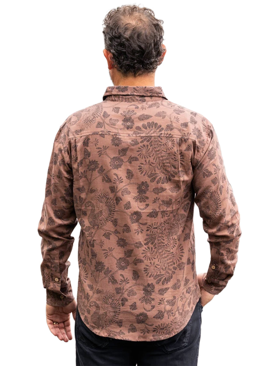 Mocha Java Long Sleeve Shirt - Mocha & Black