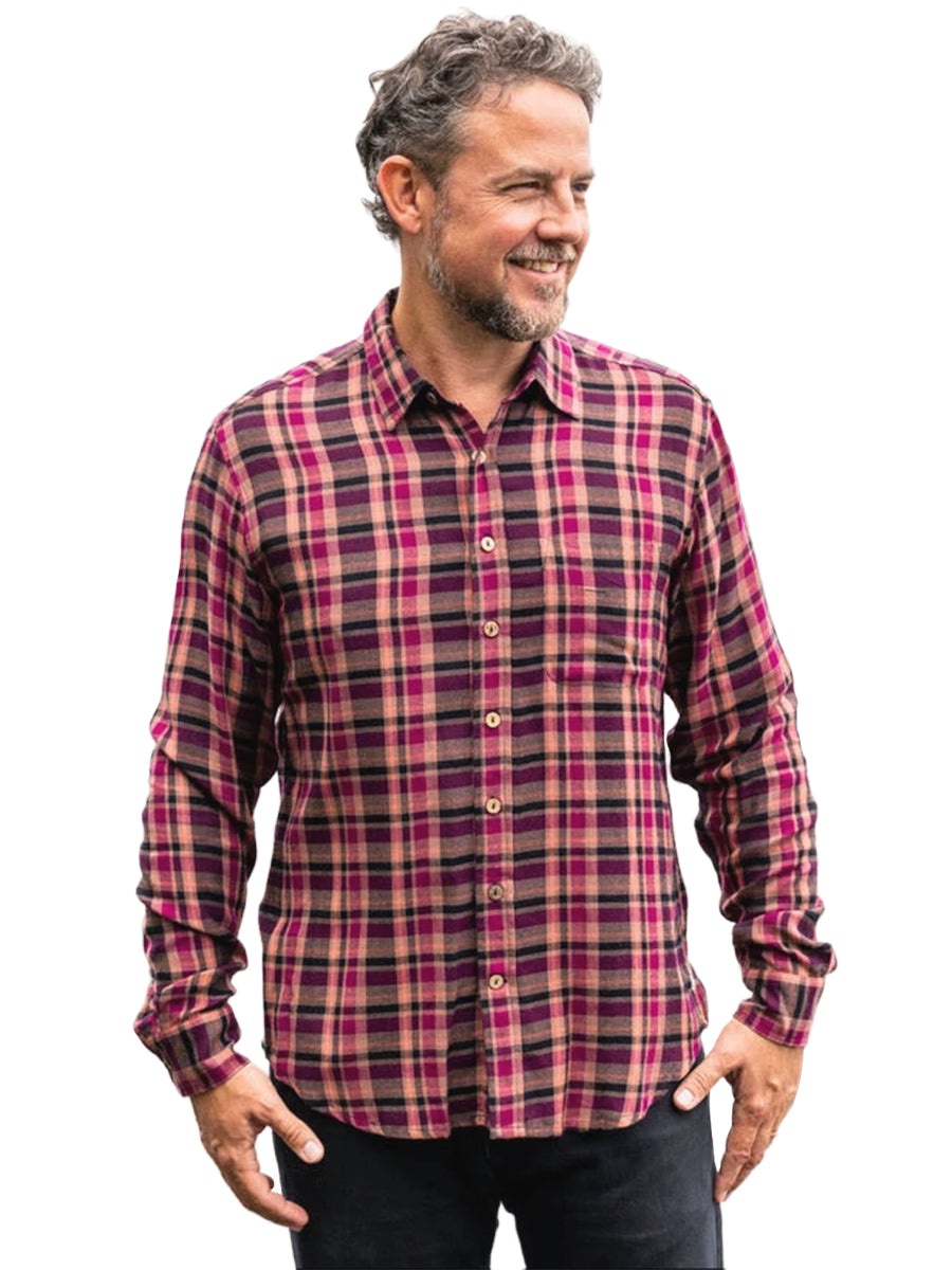 Purple Rain Long Sleeve Shirt - Plum & Black
