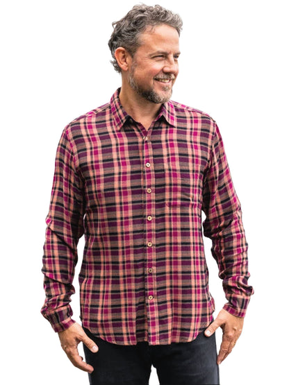 Purple Rain Long Sleeve Shirt - Plum & Black