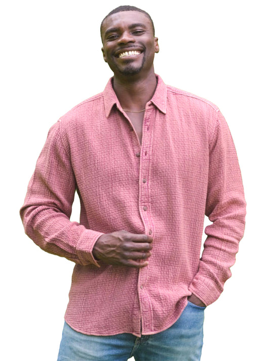 Redwoods Long Sleeve Shirt - Washed Maroon