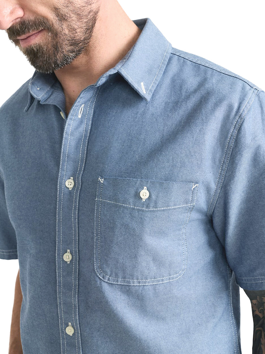 Bayside Button-Down Short Sleeve Shirt - Blue