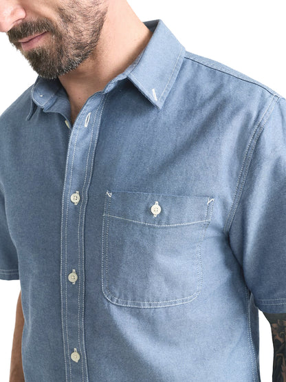 Bayside Button-Down Short Sleeve Shirt - Blue