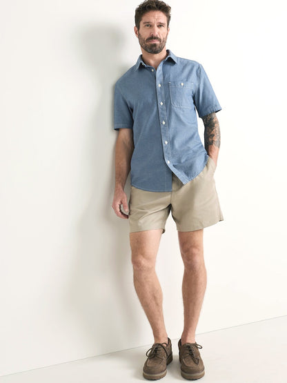 Bayside Button-Down Short Sleeve Shirt - Blue