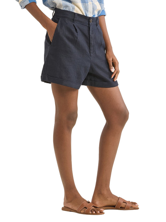 Birch Bay Linen Shorts  - Navy