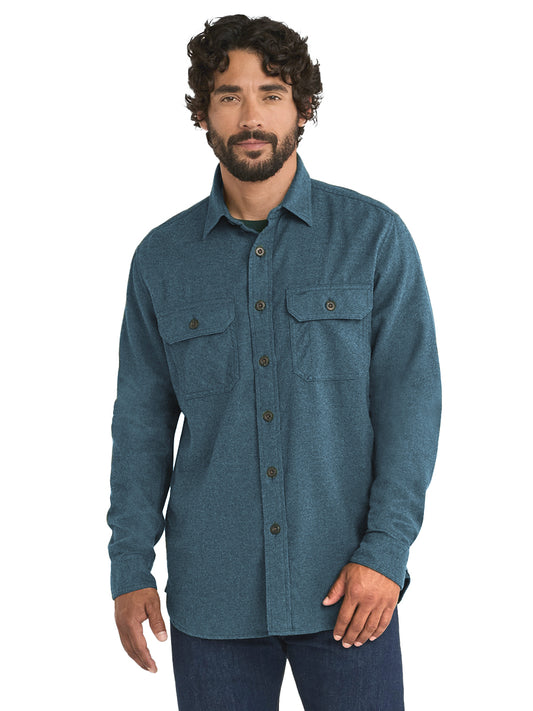 Burnside Flannel Shirt - Blue Heather