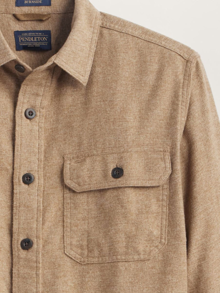 Burnside Flannel Shirt - Camel Heather