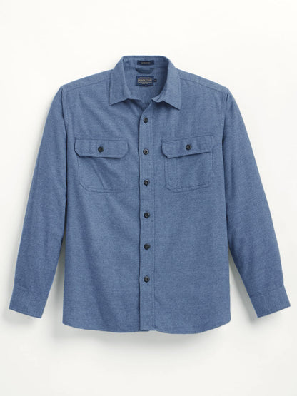 Burnside Flannel Shirt - Blue Heather