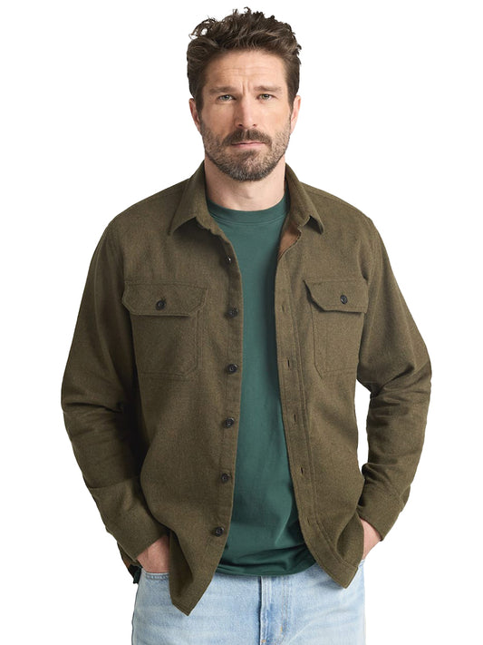 Burnside Flannel Shirt - Forest Green Heather