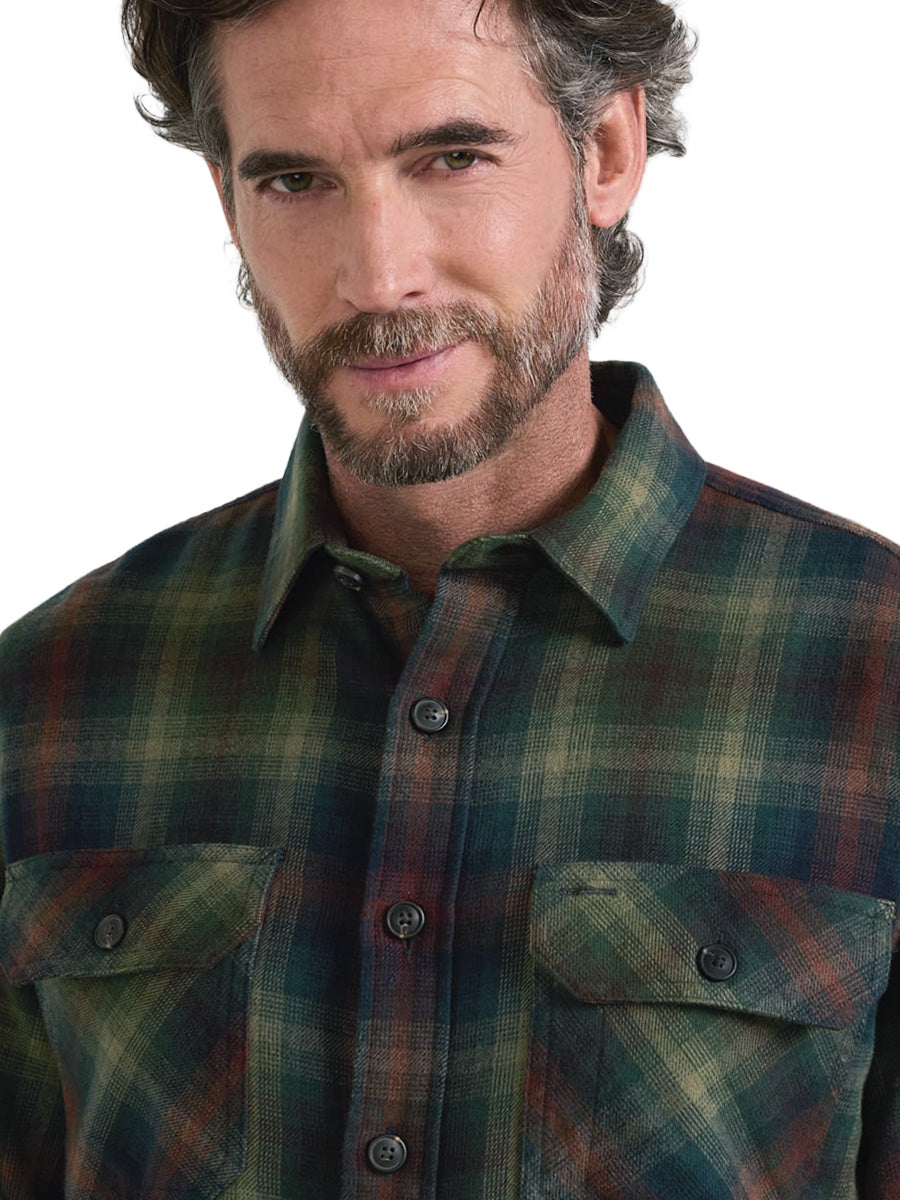 Burnside Flannel Shirt - Green Multi Plaid