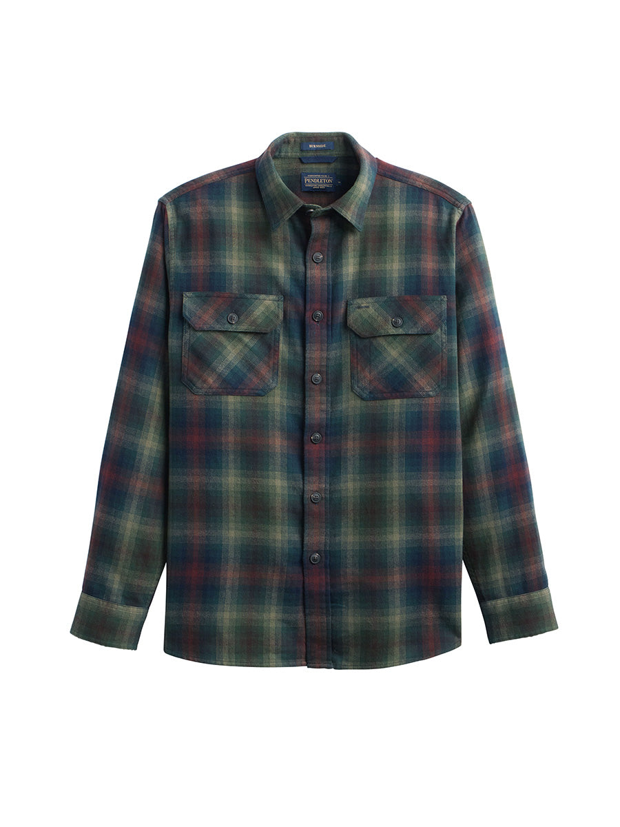 Burnside Flannel Shirt - Green Multi Plaid