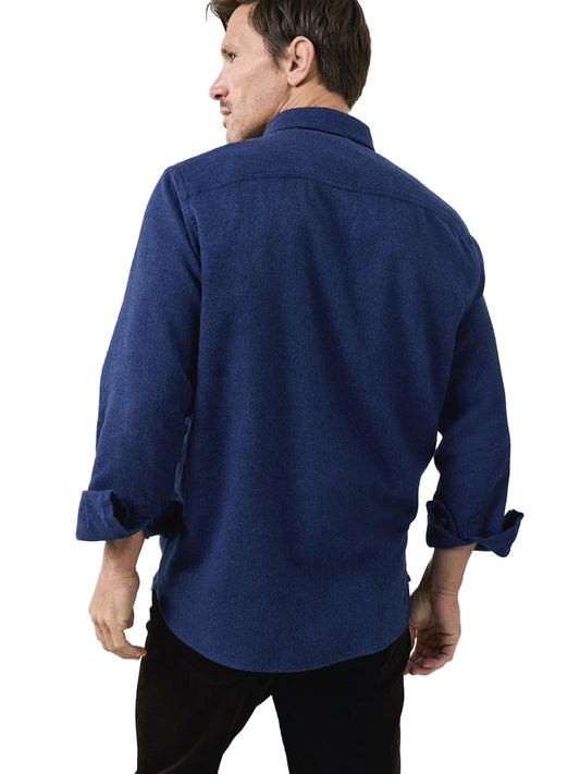 Burnside Flannel Shirt - Navy Donegal Heather