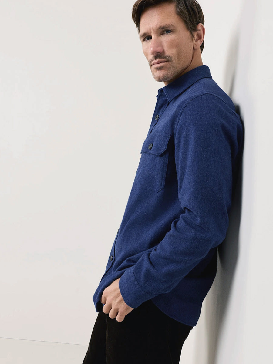Burnside Flannel Shirt - Navy Donegal Heather