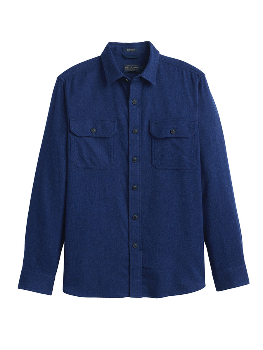 Burnside Flannel Shirt - Navy Donegal Heather