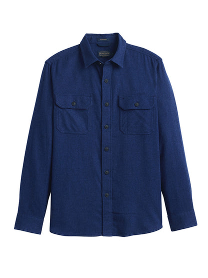 Burnside Flannel Shirt - Navy Donegal Heather