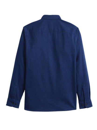 Burnside Flannel Shirt - Navy Donegal Heather