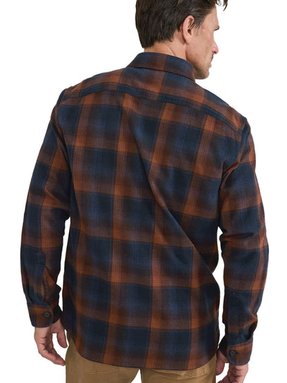 Burnside Flannel Shirt - Navy & Brown Plaid