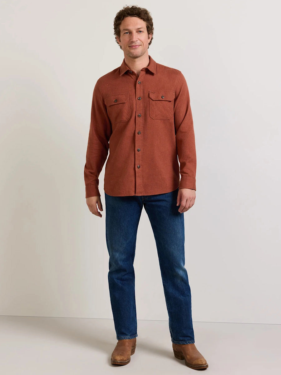 Burnside Flannel Shirt - Red Donegal Heather