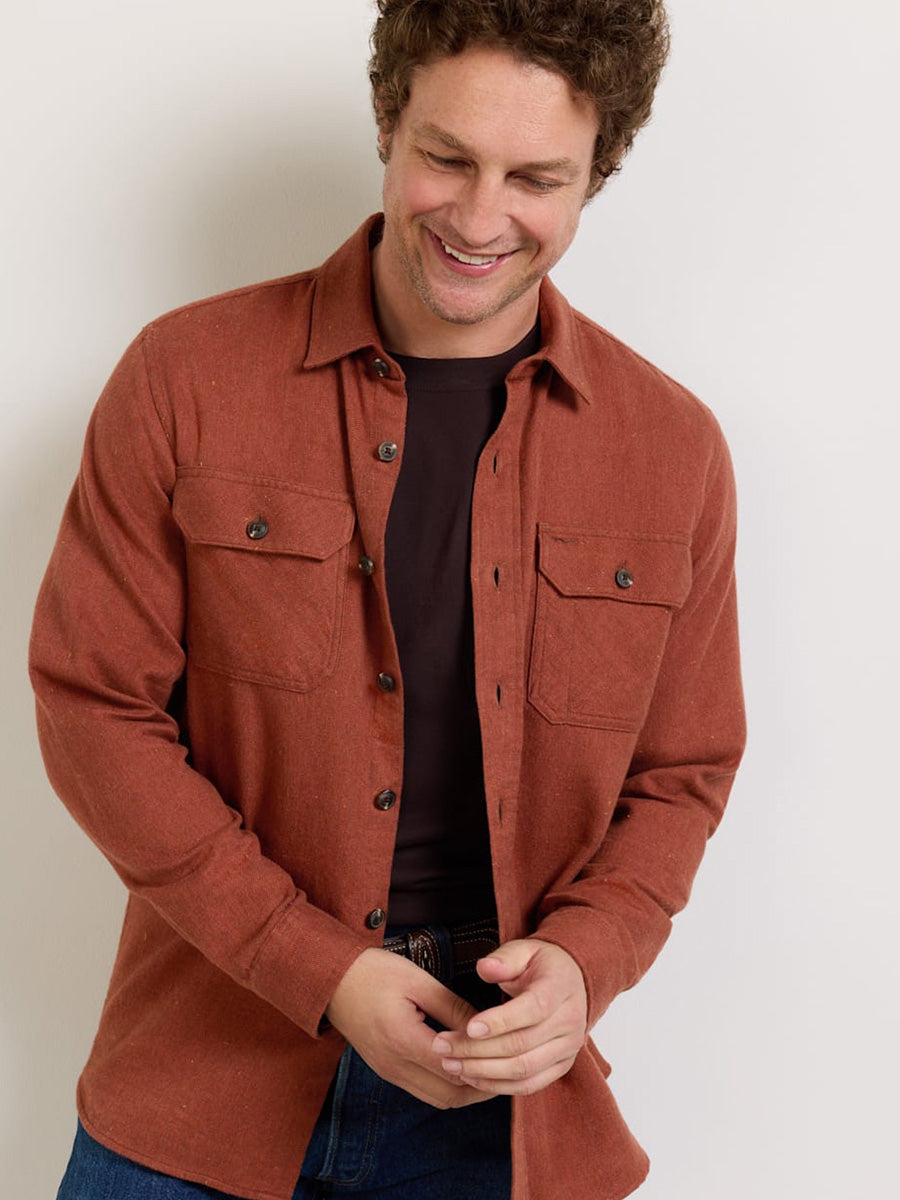 Burnside Flannel Shirt - Red Donegal Heather