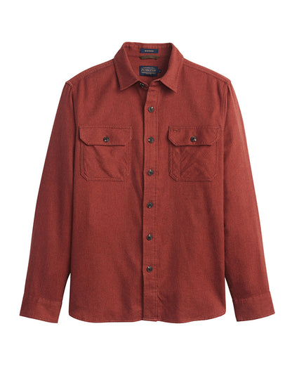 Burnside Flannel Shirt - Red Donegal Heather