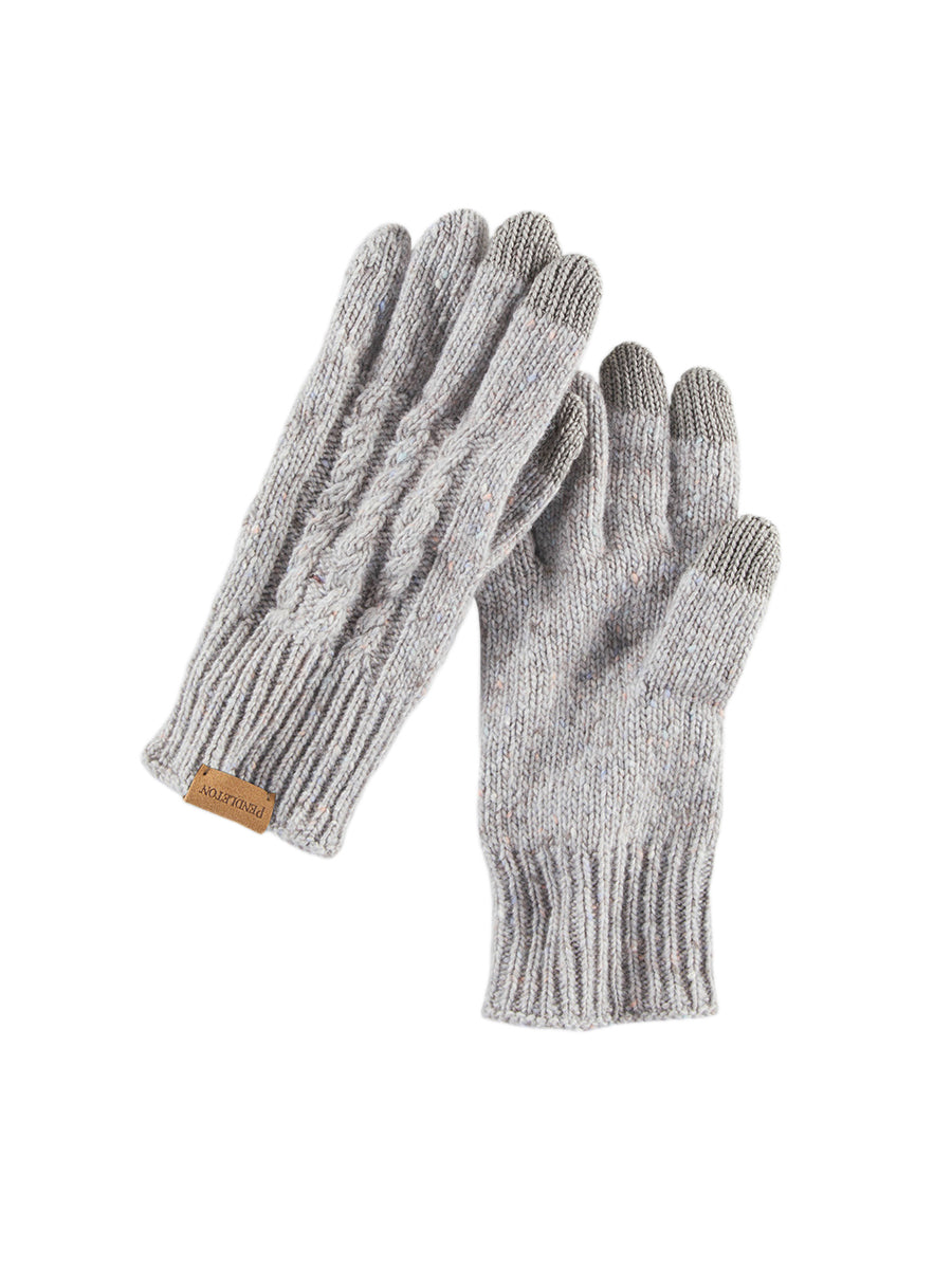 Cable Texting Gloves - Grey