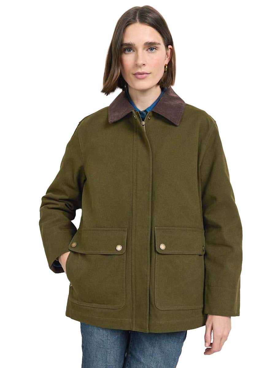 Cascades Canvas Barn Coat - Dark Olive
