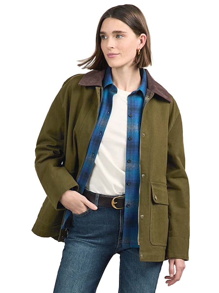 Cascades Canvas Barn Coat - Dark Olive